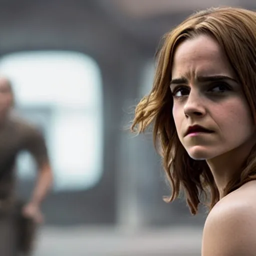 Image similar to a still of emma watson in iron man