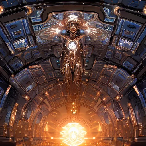 Image similar to love, joy, realistic textured magnetosphere humanoids, complex cybernetic glowing vortexes, large array, ornate, cinematic light shadows, hdr refractions, insanely detailed rendering, cybernetic civilisations, 8 k, *