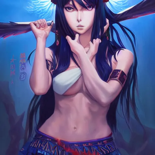 Prompt: anime portrait of Nico Robin as a shaman yedi using dark force to eliminate trump as an anime antagonist by Stanley Artgerm Lau, WLOP, Rossdraws, James Jean, Andrei Riabovitchev, Marc Simonetti, and Sakimichan, trending on artstation