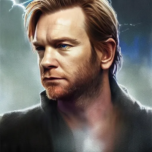 Image similar to hyperrealistic mixed media high resolution painting of Ewan McGregor as Harry Potter, stunning 3d render inspired art by István Sándorfi and Greg Rutkowski and Unreal Engine, perfect symmetry, dim volumetric lighting, 8k octane beautifully detailed render, post-processing, extremely hyper-detailed, intricate, epic composition, highly detailed attributes, highly detailed atmosphere, cinematic lighting, masterpiece, trending on artstation, very very detailed, masterpiece, stunning, flawless structure, lifelike texture, perfection,