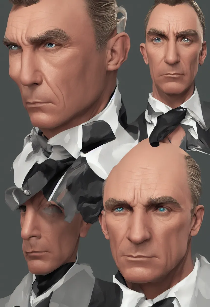 Prompt: character portrait new james bond villain, trending on artstation, cgsociety