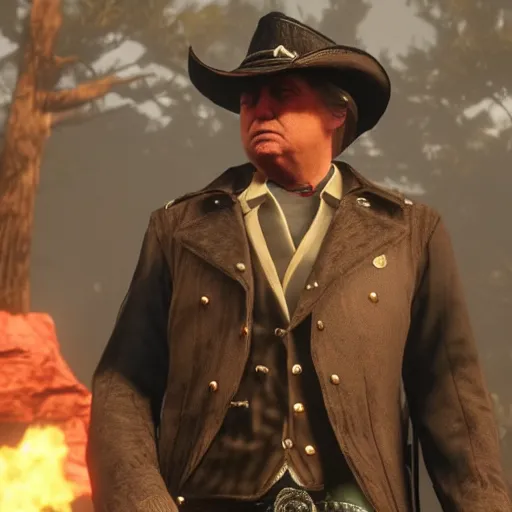 Image similar to Donald Trump in red dead redemption 2 4K quality