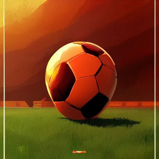 Image similar to detailed illustration of a football ball by alena aenami and annato finnstark