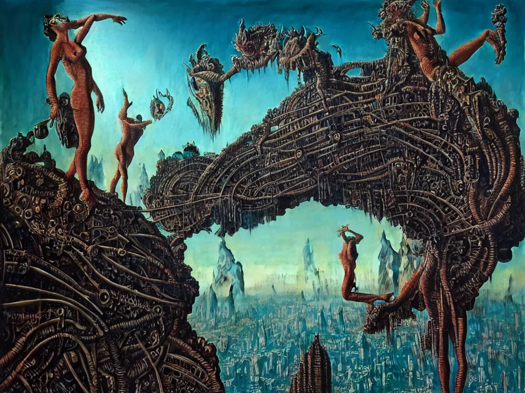 Image similar to highly detailed photo of decadence, point of view : up, trending on deviantart, neo surrealism, sharp focus, 4 k, a lot of little details, octane, masterpiece, art by max ernst, art by jim burns