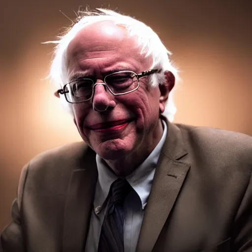 Prompt: stunning awe inspiring bernie sanders playing the joker movie still 8 k hdr atmospheric lighting