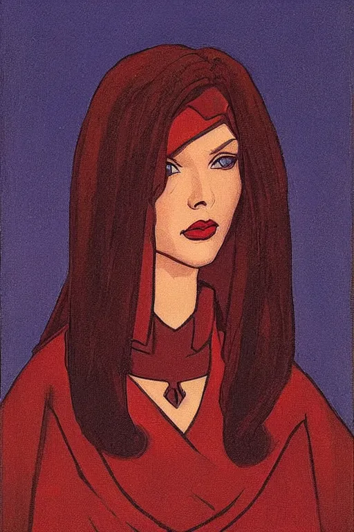 Prompt: black widow ( natasha romanova ), marvel, artwork by nicholas roerich,