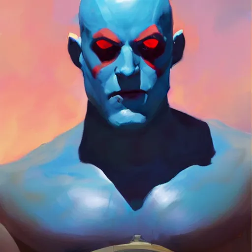 Image similar to greg manchess portrait painting of yondu udonta as overwatch character, medium shot, asymmetrical, profile picture, organic painting, sunny day, matte painting, bold shapes, hard edges, street art, trending on artstation, by huang guangjian and gil elvgren and sachin teng