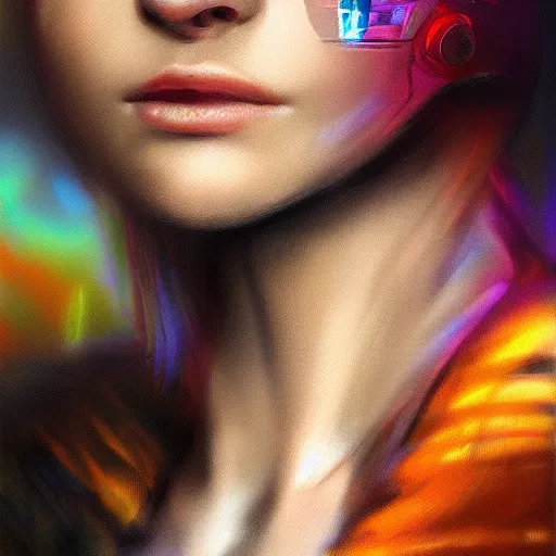 Prompt: hyper realistic portrait, scifi machine robot head saturated colors, cinematic, artstation