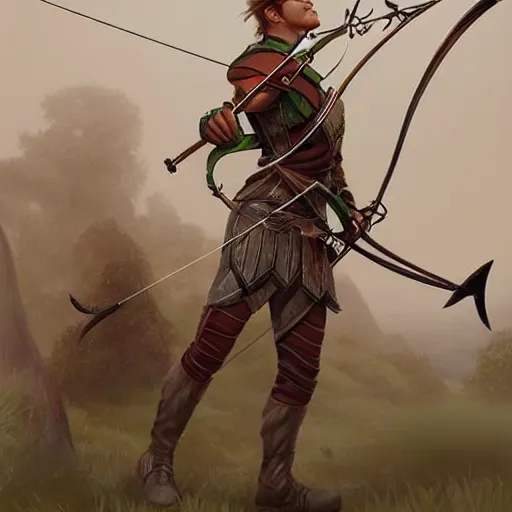 Image similar to mechanical archer, 8 k, highly detailed, realistic, professional art, tolkien style elf, artstation, digital painting, ultra detailed,