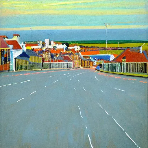 Image similar to North Laines Brighton , evening painted by Wayne Thiebaud