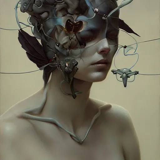 Image similar to people tethered and sewn to each other, in the style of peter mohrbacher by weta digital and beth cavener, high face symmetry, intricate, masterpiece, award winning, high face symmetry, intricate