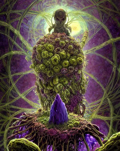 Prompt: the platonic ideal of flowers, rotting, insects and praying of cletus kasady carnage thanos dementor wild hunt doctor manhattan chtulu mandelbulb mandala howl's moving castle the witcher davinci heavy rain, d & d, fantasy, ego death, decay, dmt, psilocybin, concept art by greg rutkowski and ruan jia