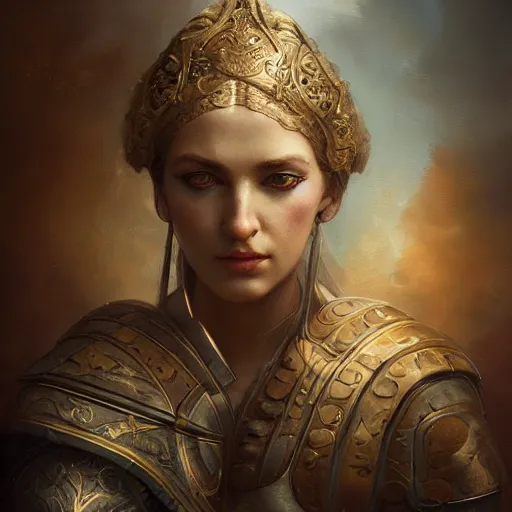 Image similar to a beautiful ultradetailed fine art old vintage warrior, by tom bagshaw and zach sutton, couples portrait, vignette, 3 5 mm lens, golden ratio composition, studio photography, very detailed, humanoids, artstation, 8 k, highly coherent