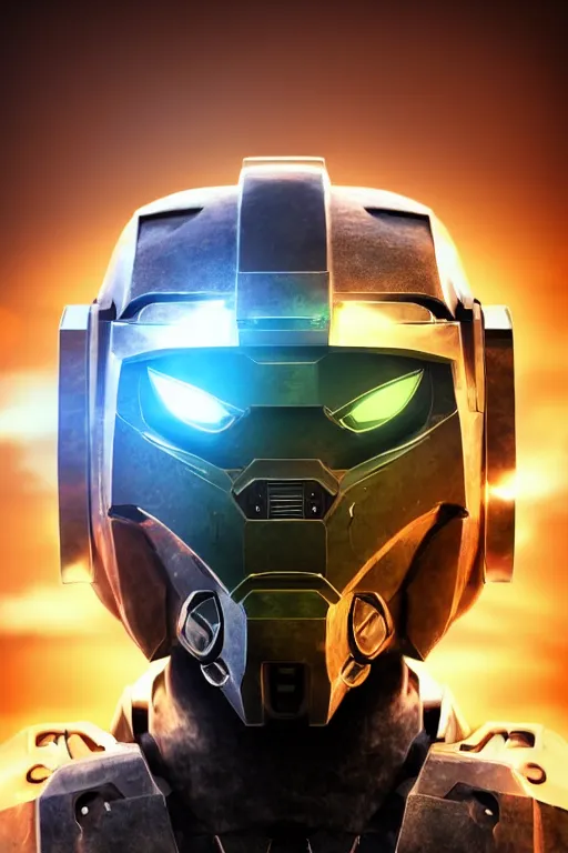 Image similar to robot ninja mask helmet halo master chief radiating a glowing aura global illumination ray tracing hdr fanart arstation by ian pesty and katarzyna da „ bek - chmiel