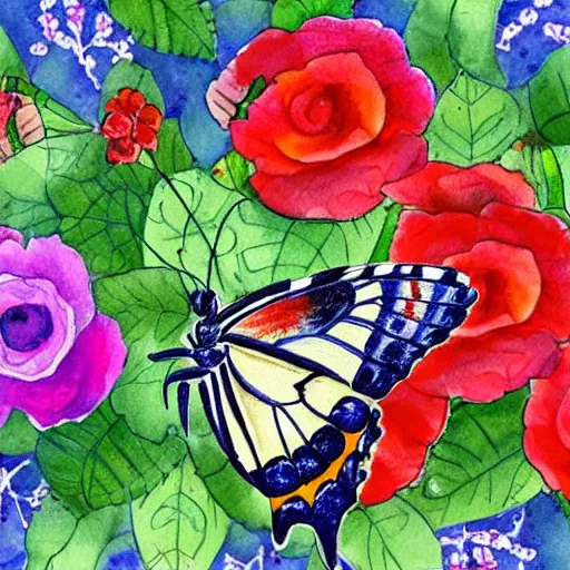 beautiful watercolor intricate colorful drawing of a, Stable Diffusion