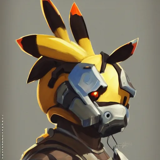 Prompt: greg manchess portrait painting of partially armored pikachu as overwatch character, medium shot, asymmetrical, profile picture, organic painting, sunny day, matte painting, bold shapes, hard edges, street art, trending on artstation, by huang guangjian and gil elvgren and sachin teng