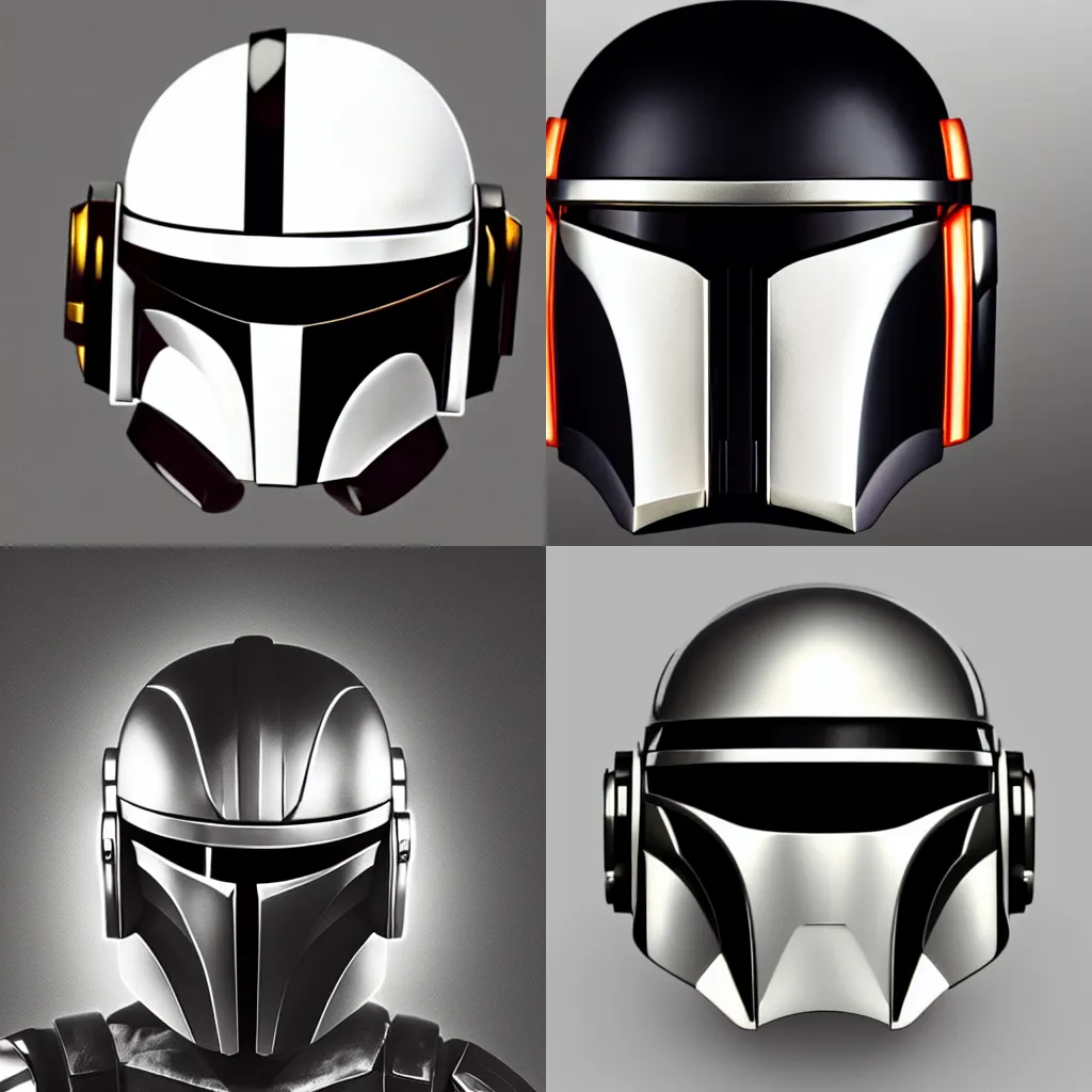 Mandalorian helmet black and white sale