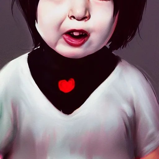 Prompt: super cute baby Marylin Manson, kawaii realistic portrait, by isabelle staub, by RossDraws, trending on artstation