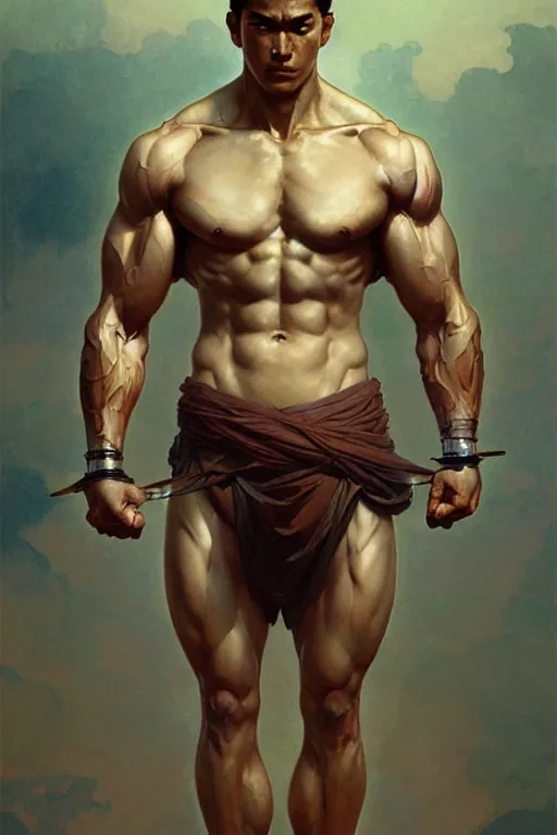 Premium AI Image  Muscular Japanese Anime Guy in Ancient Greek Style  Handsome Realistic Illustration