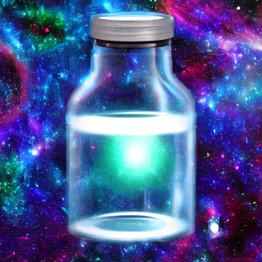 Prompt: a universe in a bottle