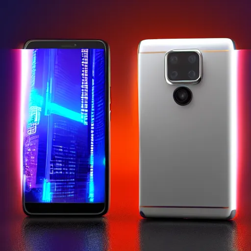 Image similar to cyberpunk smartphone with camera lens attached to it, ultra detailed, octane render, product photo