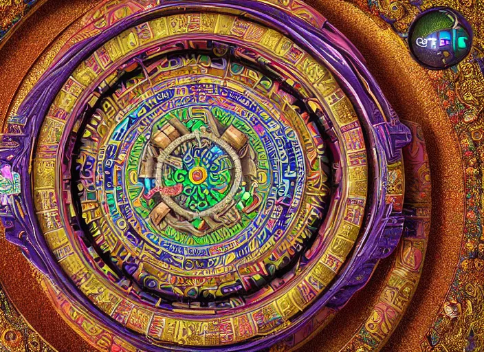 Image similar to hyperrealism, detailed textures, photorealistic 3 d render, a coloured beautiful mystical tibetan kalachakra mandala with sanskrit writing, sharp focus, ultra realistic, ultra high pixel detail, cinematic, intricate, cinematic light, concept art, illustration, art station, unreal engine 8 k