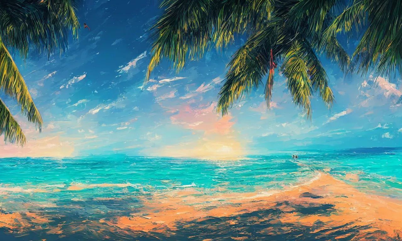 Image similar to paradise beach by alena aenami artworks in 4 k