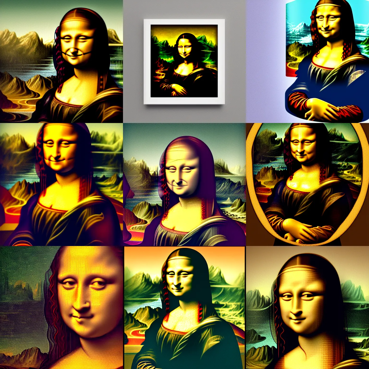 Prompt: vaporware mona lisa, digital art, 4 k, ultra hd