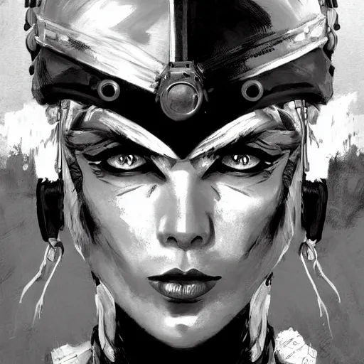 Image similar to portrait of poison from street fighter, colourised, face portrait, epic, tragic, military art, fantasy, dieselpunk, hd shot, digital portrait, beautiful, artstation, comic style, by artgerm, guy denning, jakub rozalski, magali villeneuve and charlie bowater