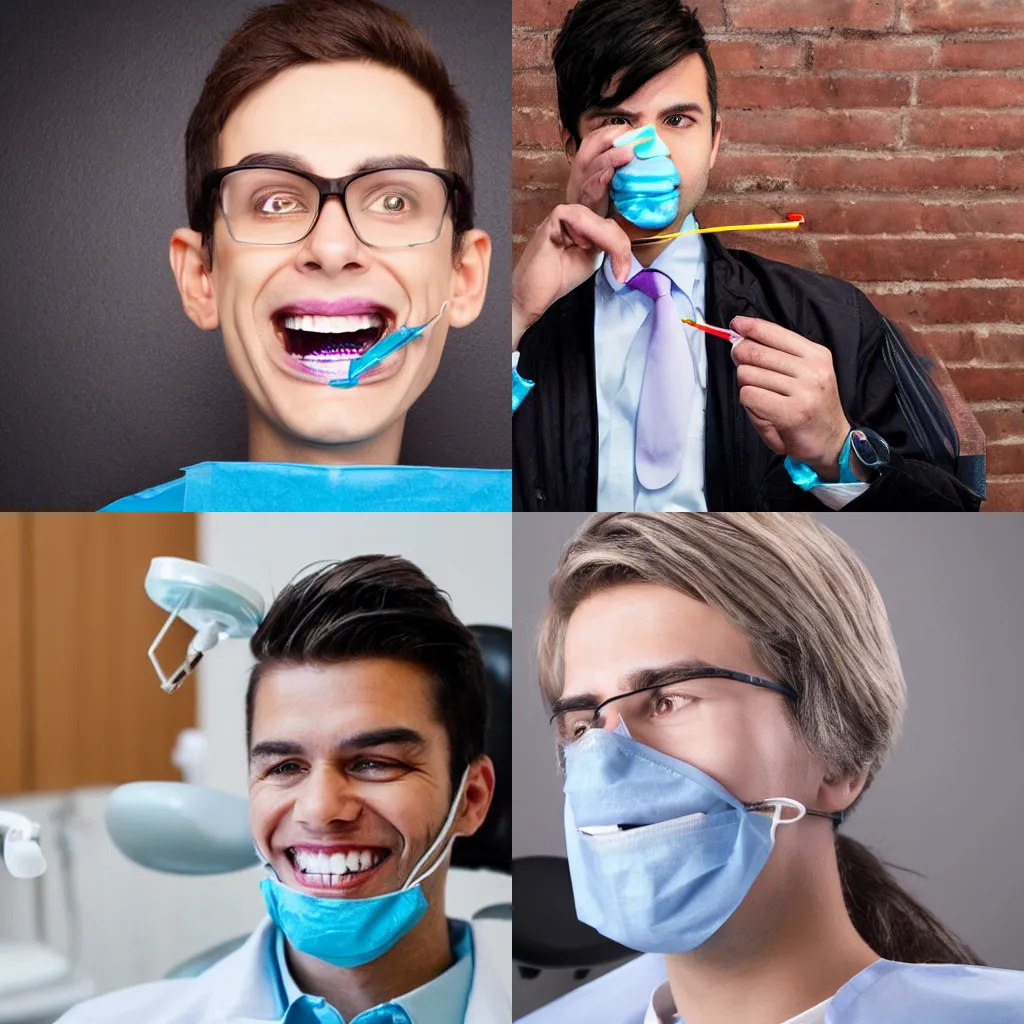 Prompt: the 1 / 1 0 dentist that does recomend chewing gum with sugar