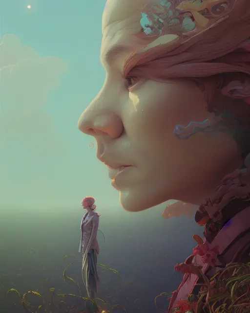 Prompt: highly detailed surreal vfx portrait of a sacred doodle, stephen bliss, unreal engine, greg rutkowski, loish, rhads, beeple, makoto shinkai and lois van baarle, ilya kuvshinov, rossdraws, tom bagshaw, alphonse mucha, global illumination, detailed and intricate environment