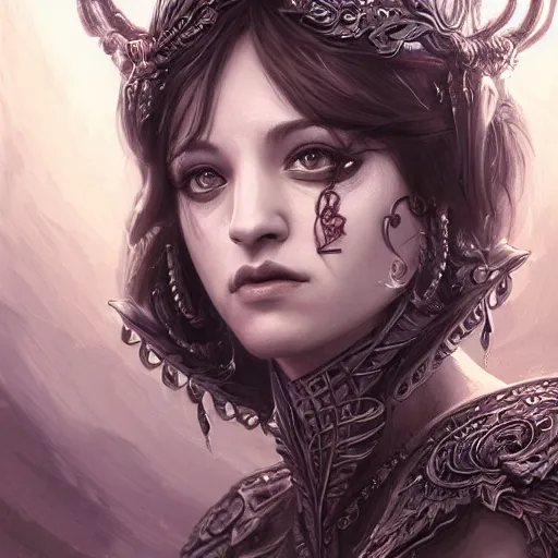 Image similar to a portrait of a young asia argento as a sorceress, urban motifs, intricate, elegant, highly detailed, digital painting, trending on artstation, concept art, smooth sharp focus, illustration, art by artgerm and greg rutkowski