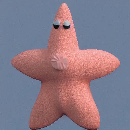Prompt: 3D render of Patrick Star dressed as a nurse,