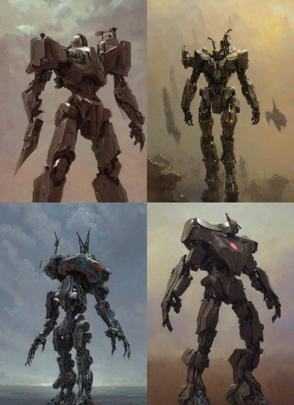 Prompt: concept art of a Cybertronian (F 16) mech Full body, highly detailed, symbolic , artstation, Oil on Canvas by WLOP and Ilya Repin and Artem Chebokha and Greg Rutkowski and Zdislav Beksinski, two legs two arms one head, heroic proportions figure, impressionist, symbolist