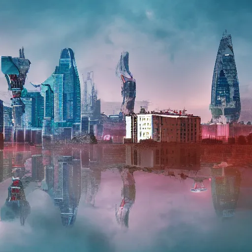 Image similar to Moscow, 2045, cyberpunk