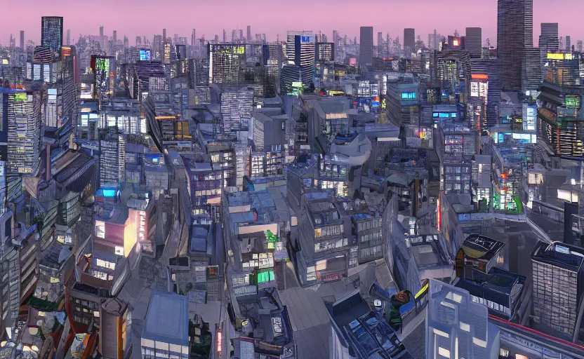 Prompt: unreal engine 5 render of tokyo city from a rooftop view, sunset lighting, hyper realism, realistic shading, cinematic composition, blender render, octane render, hdr, detailed textures, photorealistic, ultrawide shot, 1 6 mm lens