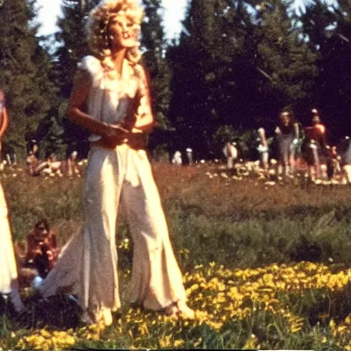 Image similar to vhs 1 9 8 0 s footage of a scene from the movie midsommar