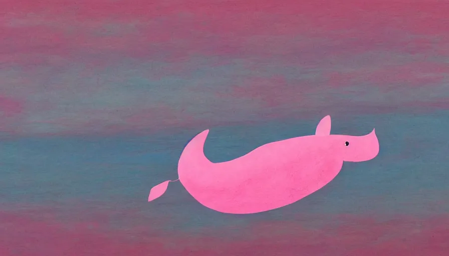 Prompt: a giant pink whale