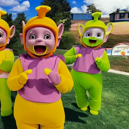 Image similar to teletubbies in swat uniforms