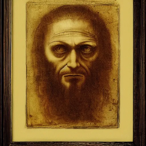 Image similar to the man i see in my nightmares, by da vinci