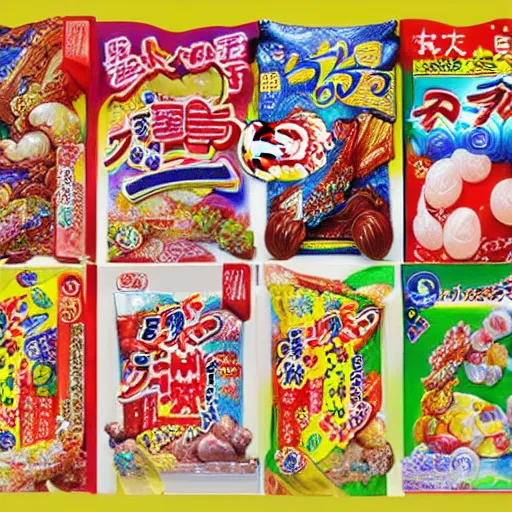 Prompt: 8 k 3 d capture scan of japanese candy package, high textured, conceptual, intricate detailed painting, illustration sharp detail, manga 1 9 9 0