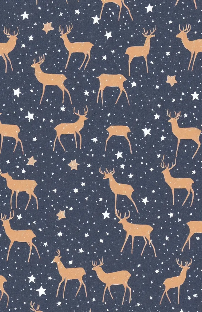 Image similar to deer in the stars in the style of AnnaDittman