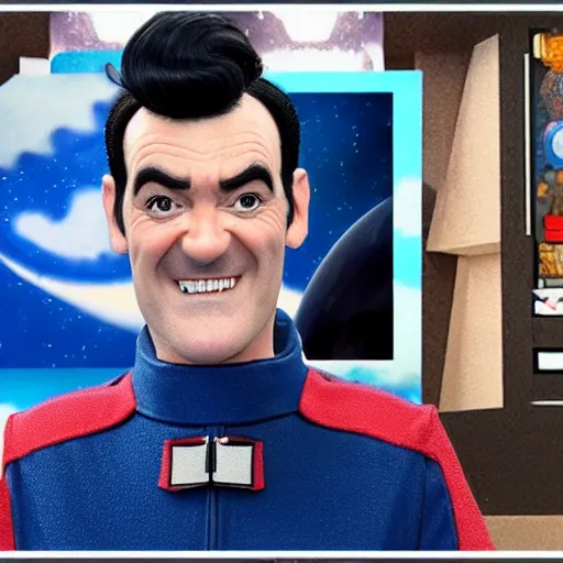 Image similar to robbie rotten as an austronaut