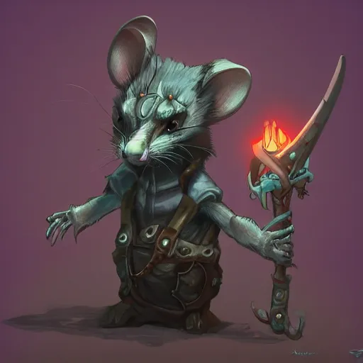 Prompt: rat necromancer, artstation