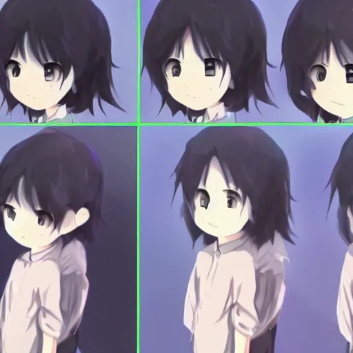 Prompt: stable diffusion ai as a human, anime style chibi, by makoto shinkai