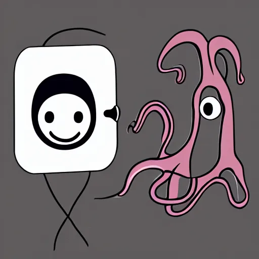 Prompt: a talkative octopus as a podcaster, digital art