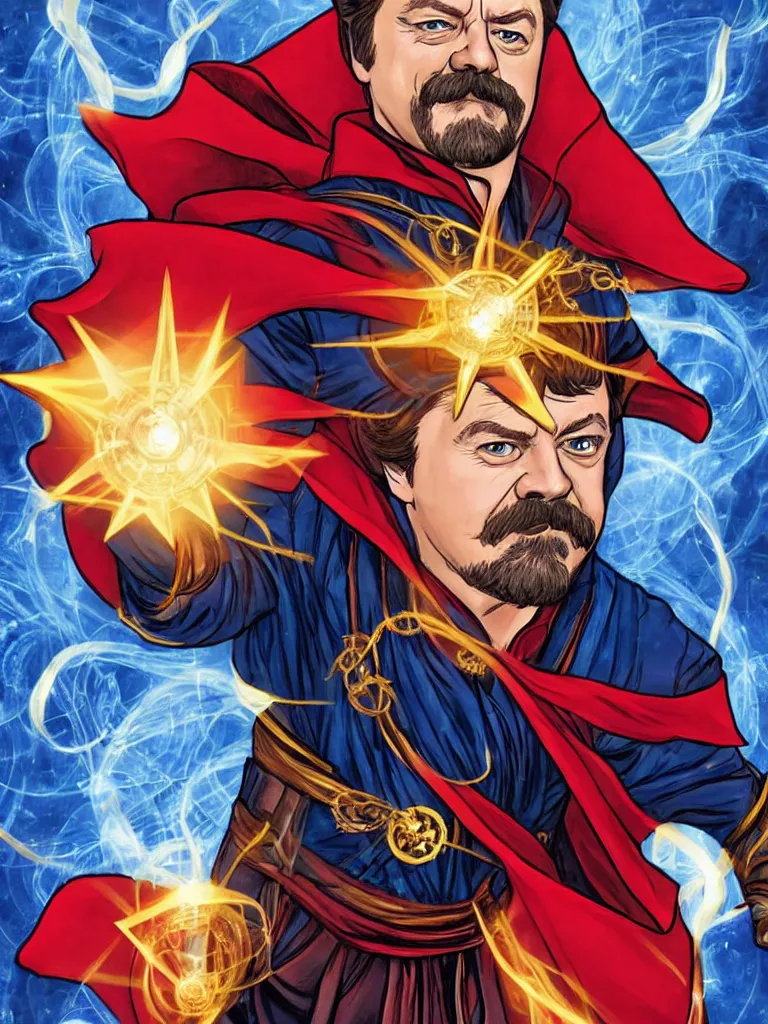 Image similar to Ron Swanson as Doctor Strange