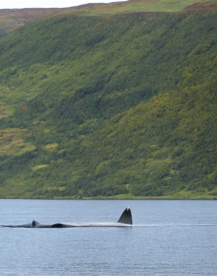 Prompt: plesiosaur loch ness in scotland