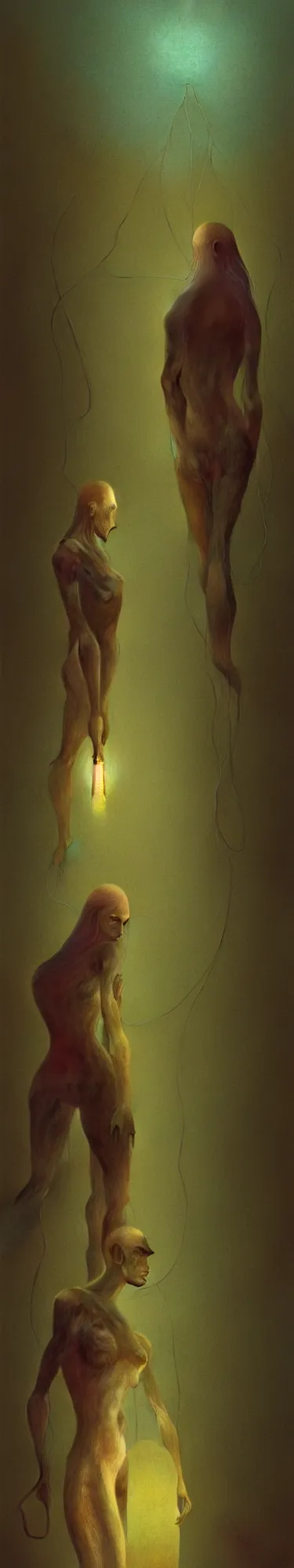 Prompt: A translucency, luminescence women with a head rat. By Artgem and Zdzislaw Beksinski, by Kaspar David Friedrich, cgsociety and beeple highly detailed, sharp focus, cinematic lighting, illustration, art, octane render, Unreal Engine Lumen, very coherent. cinematic, hyper realism, high detail, octane render, 8k