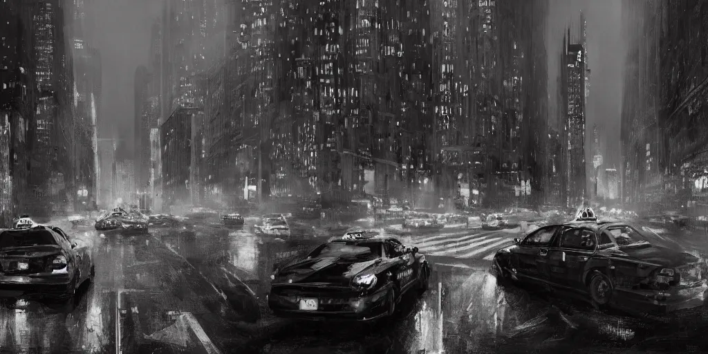 Image similar to taxi through the streets of chicago, night time, dramatic lighting, german expresionism, noir film, character sheet, fine details, concept design, high contrast, anthrophomorfic animals, kim jung gi, greg rutkowski, trending on artstation, 8 k, full body, turnaround, front view, back view, ultra wide angle